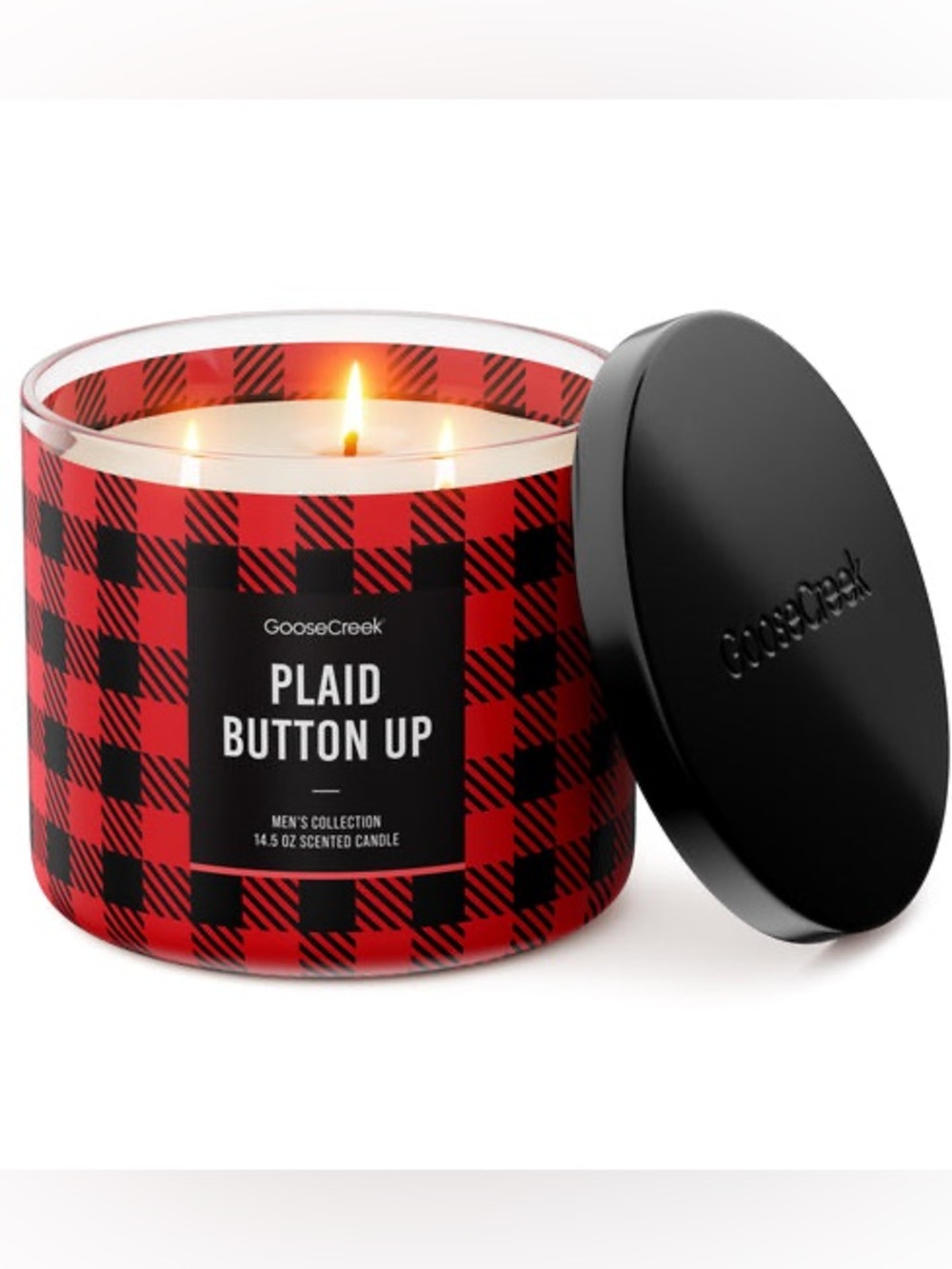 Goose Creek 'Plaid Button Up' 3-Wick Candle - Red & Black